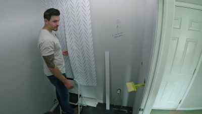 Now that we decided we want
that back shiplap in here, - Down Home Fab