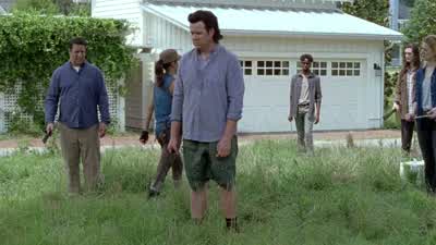Now, when the blade connects, don't jerk it right back. - The Walking Dead