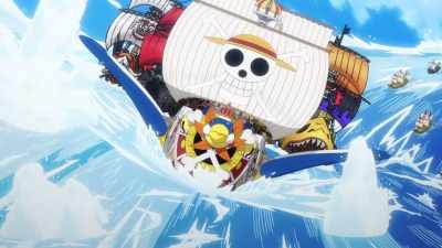 Now! The pirate ships' close race
is reaching its climax! - One Piece: Stampede