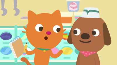 Now, you tidy up,
and I'll take everyone's order again. - Sago Mini Friends