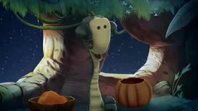 -Now, where was I?
-Making pumpkin bread? - Gigantosaurus