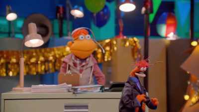 Now, whoever throws more socks
into the hamper wins the points. - Muppets Now