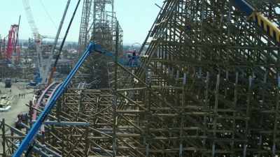 Now, workers are getting
their own adrenaline rush, - Europe From Above