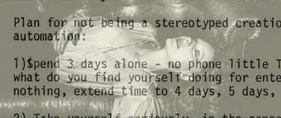 Number one, spend
three days alone. - The Disappearance of Shere Hite