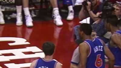 Oakley going right after
"Hot Rod" Williams. - The Last Dance
