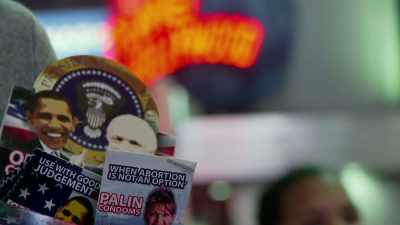 Obama, McCain and Palin condoms, - One October