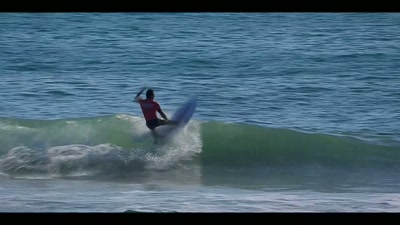 Occasionally, a big wave just appears.
If he can catch one... - Chasing Waves