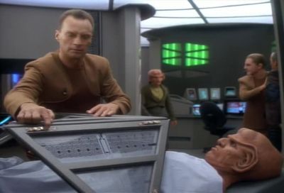 Odo to Bashir.
Report to the infirmary immediately. - Star Trek: Deep Space Nine
