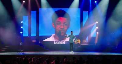 - Of course he can spell "knaidel".
- Knaidel. - Hasan Minhaj: Homecoming King