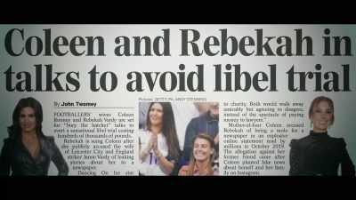 Of course, Coleen's the defendant,
not the plaintiff, - Coleen Rooney: The Real Wagatha Story
