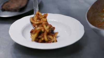 Of course, homemade, fresh
cut macaroni. What else? - Stanley Tucci: Searching for Italy