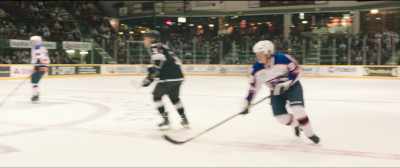 Off the faceoff, the puck goes
back into the Wolfdog zone. - Goon: Last of the Enforcers