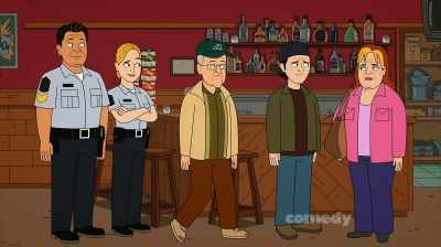 Officers, could you
please escort Hank - Corner Gas Animated