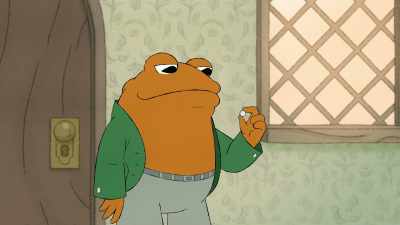 Oh! A big, white, thick,round button with four holes. - Frog and Toad