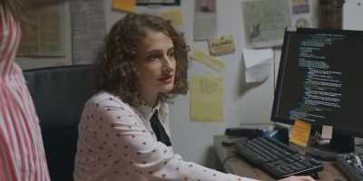 ‐ Oh, Annie, you got a call
in my office - Shrill