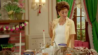 Oh, but at least he died
doing what he loved -- - At Home with Amy Sedaris