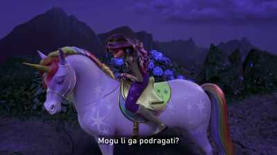 -Oh, can I pet it? [laughs]
-[grim unicorn growls] - Unicorn Academy
