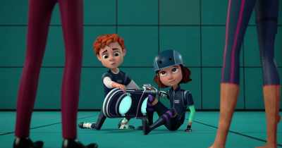Oh. [chuckles] Hey, Mom. Hey, Dad.
How's deep cover? [chuckles] - Spy Kids: Mission Critical