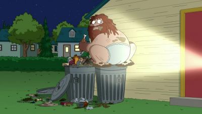 Oh, damn it, he's in
the garbage again! - Family Guy