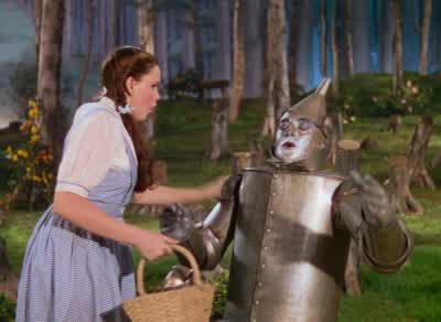 Are you all right I'm a little rusty yetOh dearThat was wonderfulYou know we were wondering why you couldn't come with usto the Emerald City to ask the Wizard of Oz for a heartSuppose the Wizard wouldn't give me one when we got thereOh but he willHe - The Wizard of Oz