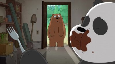 Oh, delicious chocolate
 cake, how I love thee. - We Bare Bears