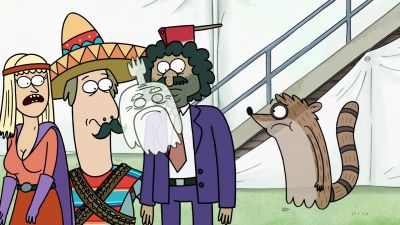 Oh, dude, Muscle Man's choking! - Regular Show