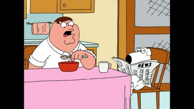 Oh my God Brian There's a message in my Alpha Bits - Family Guy