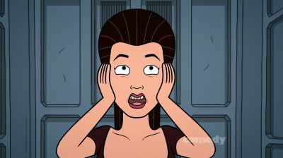 Oh, god! Now all I can
think about is falling in! - Corner Gas Animated
