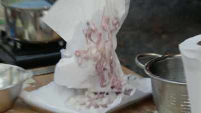 Oh, God, my squid is sticking
to my paper towel. - No Recipe Road Trip With the Try Guys