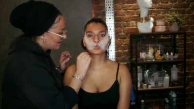 Oh, my God.
What is going on over here? Big cheeks. - Glow Up: Britain's Next Make-Up Star