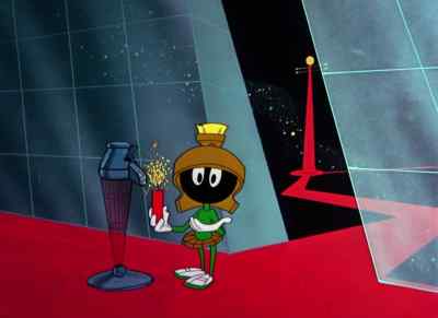 OH, GOODY! MY ALUDIUM PU-36
EXPLOSIVE SPACE MODULATOR. - The Bugs Bunny/Road Runner Movie