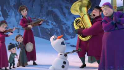  ♪ Oh, happy,
 merry mule-tied barrels - Olaf's Frozen Adventure