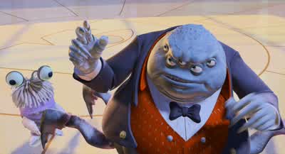 Oh hello little oneWhere did you come fromMr WaternooseAh James Is this one yoursActually that's my uh cousin's sister's daughter sirYeah it's uh''Bring an Obscure Relative to Work Day ''Hmm must have missed the memo - Monsters, Inc