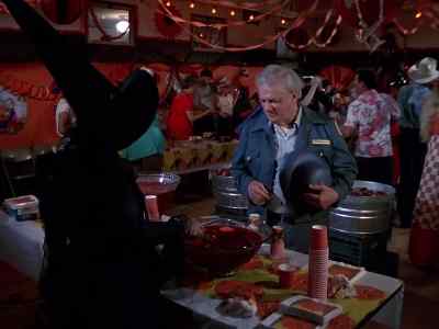 Oh, hello Mr. Hazelrigg.
Can I get you something? - Dark Night of the Scarecrow