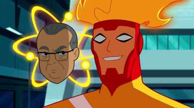 Oh, he's great. "Lovely
seeing you," he says. - Justice League Action