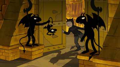 Oh, he's with me.
He's my emotional support demon. - Disenchantment