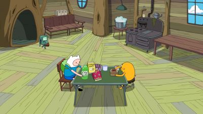 Oh, hey, Beemo. You
want to play, too'? - Adventure Time