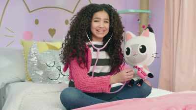 Oh, hey.
I was just about to give Pandy a checkup. - Gabby's Dollhouse