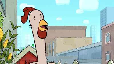 - Oh, how exciting!
A new chicken. - It's Pony