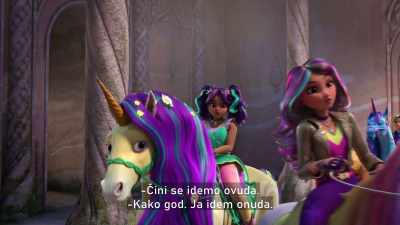 -Oh, I guess we're going this way.
-Okay, whatever. I'm going that way. - Unicorn Academy