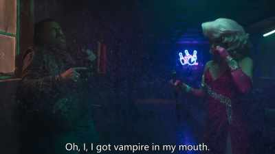 Oh, I, I got
vampire in my mouth. - Slay
