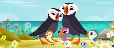 -Oh, it's so good to see you!
-♪ Always fun ♪ - Puffin Rock and the New Friends