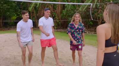 - Oh, you know, you got the best
three players in the villa here. - FBOY Island NZ