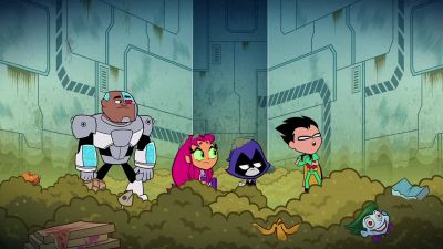 Oh, man, it smells
like Robin's fish breath. - Teen Titans Go!