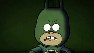 Oh, he may be obnoxious,
and he certainly acts like a brat, - Merry Little Batman