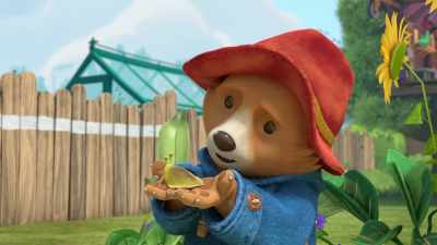 Oh, my, this snail appears
to have lost it's shell! - The Adventures of Paddington