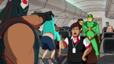 - Oh, no, Bane!
- Sir, unhand that child immediately - Kite Man: Hell Yeah!