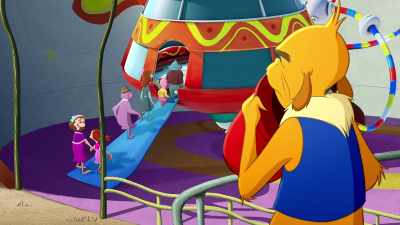 "Oh, no!" Guy thought.
"What is she doing here?" - Green Eggs and Ham