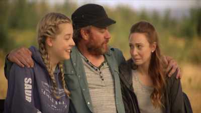 Oh no, now I have to
go home. - Dawn, her Dad & the Tractor
