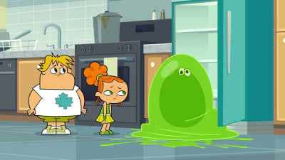 - Oh no! Slimey ate everything
in the fridge! - Total DramaRama